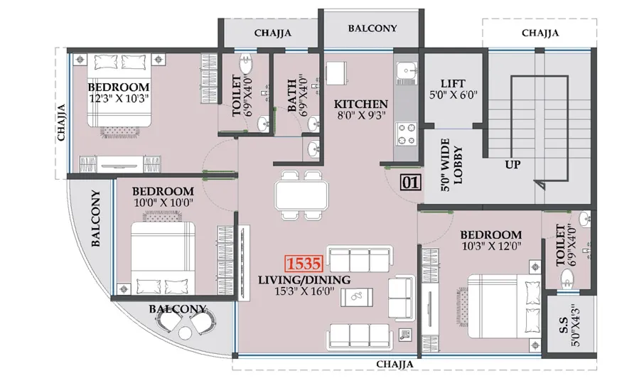 1st To 7th Floor Plan